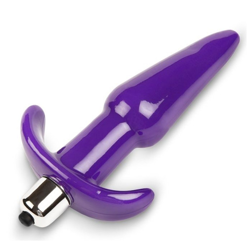 Фиолетовая анальная вибропробка - 16 см. (фиолетовый)