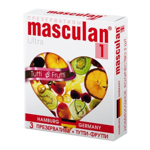 Презервативы Masculan Ultra 1 Tutti-Frutti с фруктовым ароматом - 3 шт.