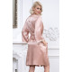 Короткий халат Julia из искусственного шелка (грязно-розовый|L-XL)
