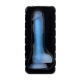 Прозрачно-синий фаллоимитатор, светящийся в темноте, Steve Glow - 20 см. (синий)