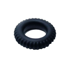 Черное силиконовое эрекционное кольцо-шина Sex Expert (черный)