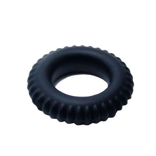 Черное силиконовое эрекционное кольцо-шина Sex Expert (черный)