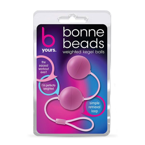 Розовые вагинальные шарики Bonne Beads (розовый)