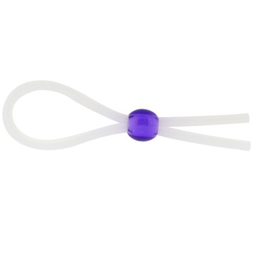 Прозрачное лассо с фиолетовой бусиной SILICONE COCK RING WITH BEAD LAVENDER (прозрачный)