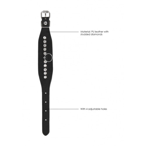 Черные наручники Diamond Studded Wrist Cuffs (черный)