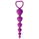 Фиолетовая анальная цепочка с сердечками - 14,5 см. (фиолетовый)