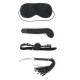 БДСМ-набор Deluxe Bondage Kit: маска, вибратор, кляп, плётка (черный)