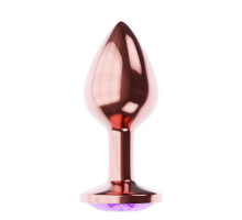 Пробка цвета розового золота с фиолетовым кристаллом Diamond Amethyst Shine L - 8,3 см. (фиолетовый)