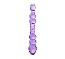 Двусторонний стеклянный фаллос-ёлочка - 22,5 см. (фиолетовый)