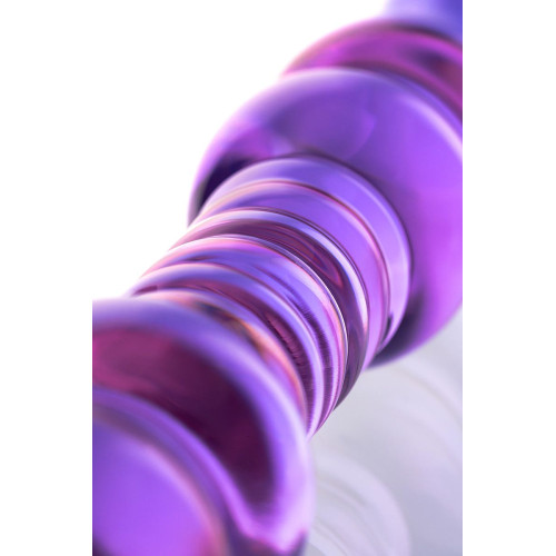 Двусторонний стеклянный фаллос-ёлочка - 22,5 см. (фиолетовый)