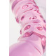 Двусторонний розовый фаллос с рёбрами и точками - 20,5 см. (розовый)