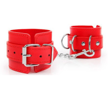 Красные наручники на регулируемых ремешках с цепочкой (красный)