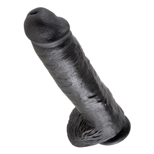 Черный фаллоимитатор-гигант на присоске - 28 см. (черный)