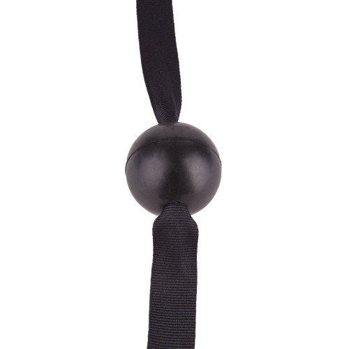 Черный кляп-шар на ремешках с пряжками (черный)