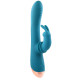 Голубой вибростимулятор-кролик Shimmy and Shake - 22,35 см. (голубой)