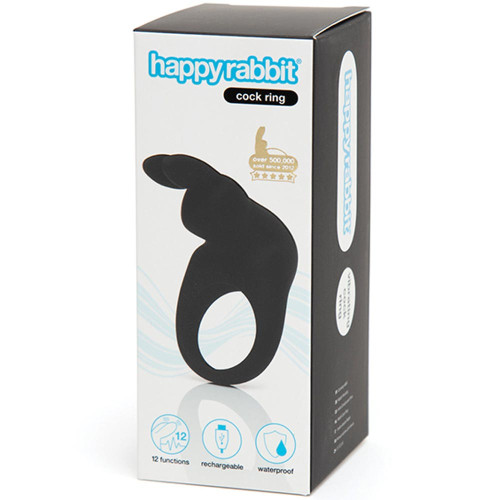 Черное эрекционное виброкольцо Happy Rabbit Rechargeable Rabbit Cock Ring (черный)