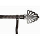Коричневая плеть-флогер с витой ручкой в виде короны - 62 см. (коричневый)