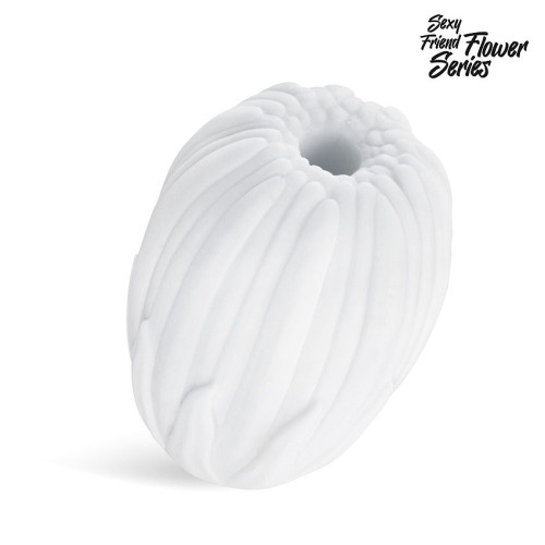 Белый нереалистичный мастурбатор в форме бутона цветка Daisy (белый)