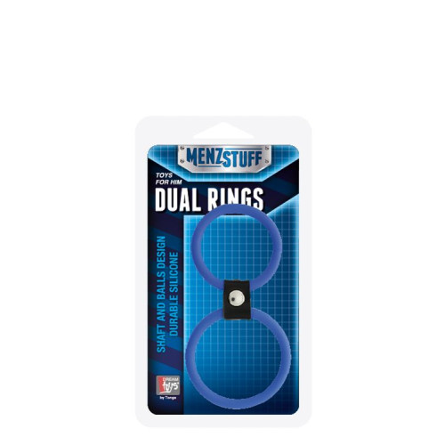 Синее двойное эрекционное кольцо Dual Rings Blue (синий)