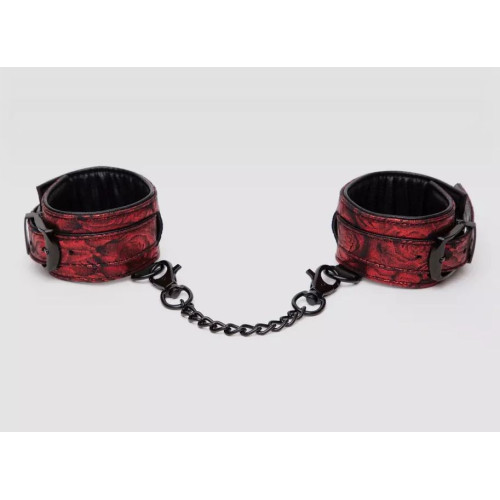 Красно-черные наручники Reversible Faux Leather Wrist Cuffs (красный с черным)