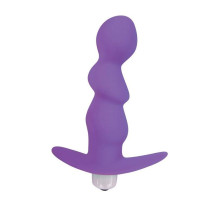 Фиолетовый рельефный вибромассажер с ограничителем - 9,5 см. (фиолетовый)