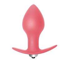 Розовая анальная вибропробка Bulb Anal Plug - 10 см. (розовый)