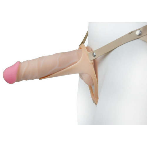 Телесный эректор-ложечка с фиксацией на ремешках MEN STYLE (телесный)