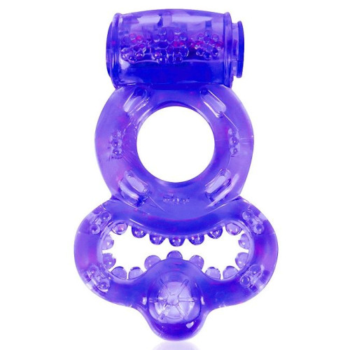 Фиолетовое эрекционное виброкольцо с шипами (фиолетовый)