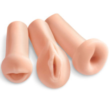 Комплект из 3 мастурбаторов All 3 Holes: вагина, анус, ротик (телесный)
