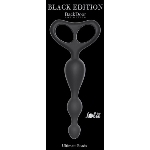 Чёрная анальная цепочка Ultimate Beads - 17 см. (черный)