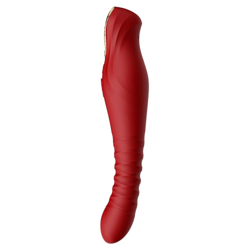 Красный вибратор King с функцией возвратно-поступательных движений - 30,2 см. (красный)