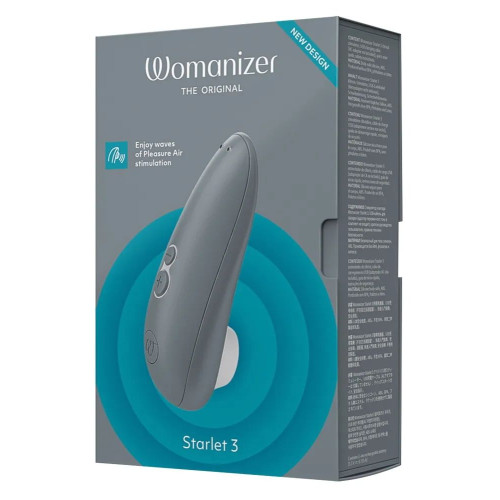 Серый клиторальный стимулятор Womanizer Starlet 3 (серый)