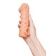 Телесная закрытая насадка с пучками шишечек Cock Sleeve 009 Size L - 17,6 см. (телесный)