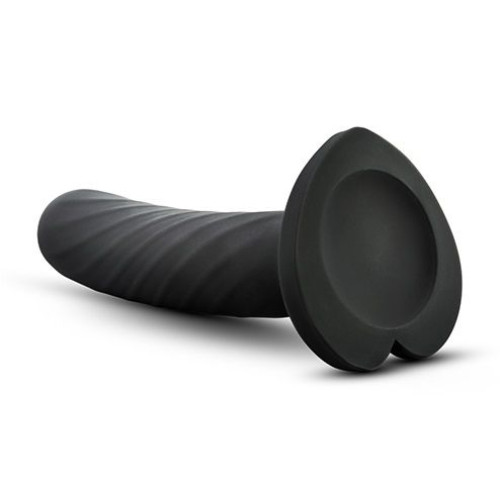 Черный анальный фаллоимитатор Twist Large - 17,78 см. (черный)