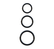Набор из трех черных эрекционных колец Silicone 3-Ring Stamina Set (черный)