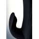Чёрный вибратор WANAME Thunder с клиторальным отростком - 24,2 см. (черный)