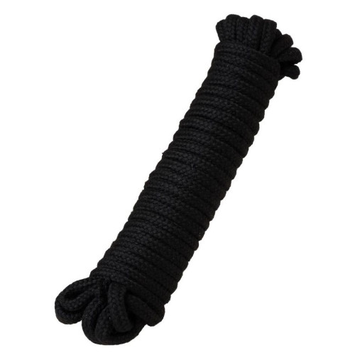 Черная текстильная веревка для бондажа - 1 м. (черный)