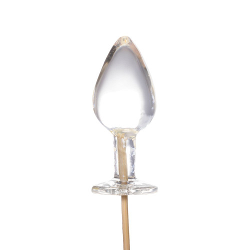 Прозрачный леденец в форме малой анальной пробки со вкусом пина колада (прозрачный)