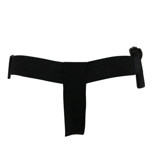 Женский страпон с вибрацией и вагинальной пробкой Ultra Passionate Harness - 18 см. (телесный с черным)