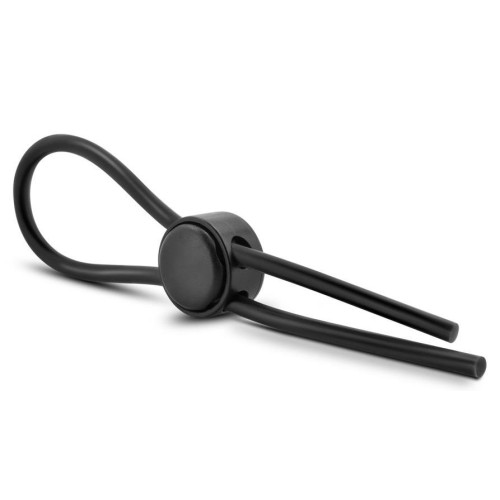 Черное силиконовое лассо на пенис SILICONE LOOP COCK RING (черный)