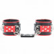 Широкие черные наручники с красным декором (черный с красным)