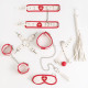 Эротический набор  Медсестричка  из 8 предметов (белый с красным)