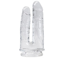 Прозрачный анально-вагинальный фаллоимитатор на присоске Imperium Jelly Dildo - 18 см. (прозрачный)
