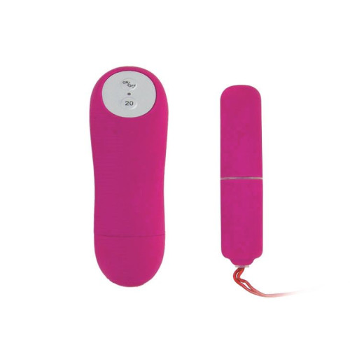 Розовая вибропуля Magic X20 с дистанционным пультом управления 20 режимами вибрации (розовый)