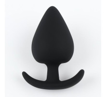 Черная силиконовая анальная пробка Soft-touch - 5,3 см. (черный)