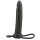 Чёрная насадка на пенис для анальной стимуляции WHATA MAN - 16 см. (черный)