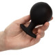 Черная расширяющаяся анальная пробка Weighted Silicone Inflatable Plug Large - 8,25 см. (черный)