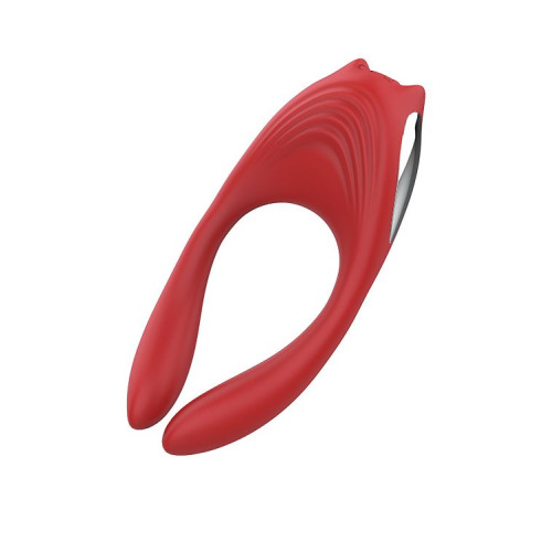 Красное эрекционное кольцо EROS с пультом ДУ (красный)