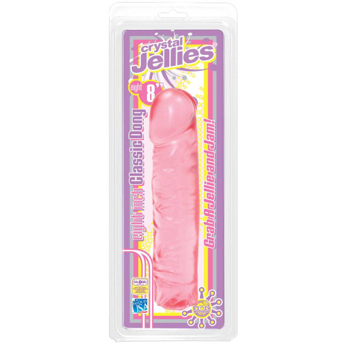 Розовый прозрачный гелевый фаллоимитатор Сristal Jellies - 20 см. (розовый)
