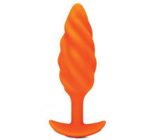 Оранжевый спиральный анальный виброплаг Swirl - 13,5 см. (оранжевый)